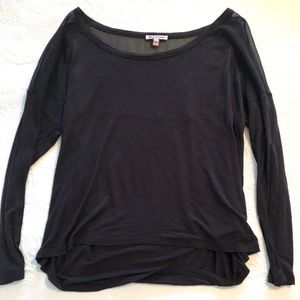 Juicy Couture Black Long Sleeve with Mesh Shoulder